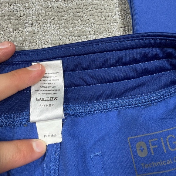 Figs Technical Collection Blue Waist Tie Straight Leg Women Scrub Nurse Pant L - Picture 5 of 9